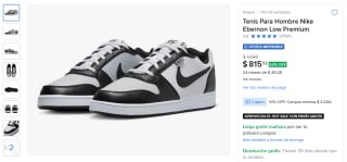 Tenis Nike Ebernon Low Premium AQ1774 por $816 | Oferta Mercado Libre