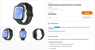 Smartwatch Huawei Watch Fit 3 por $895 | Oferta Chedraui