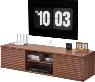 VEVOR Mueble de TV en la Pared 152 x 39 x 36 cm con Estante Ajustable por 66€