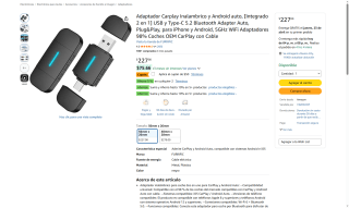 Adaptador CarPlay y Android Auto por $177 | Oferta Amazon