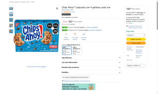 Chips Ahoy! 7 paq 266g por $30 | Descuento Amazon