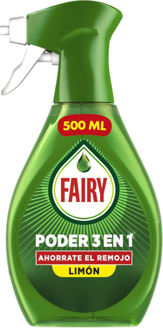 2 botes Fairy Poder Sin Remojo Limón Spray Antigrasa, 500ml por 7.79€