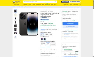 iPhone 14 Pro 128GB Reacondicionado por $8,175 | Mercado Libre