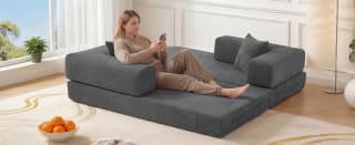 Sofá Cama 2 Plazas 160cm con Espuma & Muelles para Salón por 234.65€