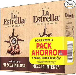 2 paquetes La Estrella Café Molido Mezcla Intensa 250g por 5,36€