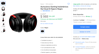Auriculares HP Cloud III HyperX en $988 | Mercado Libre