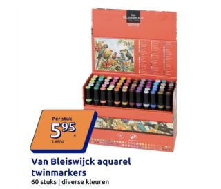Van Bleiswijck aquarel twinmarkers (60 stuks) voor € 5,95 bij Action