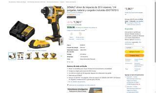 Driver DEWALT DCF787D1 20V por $1,962 | Oferta Amazon