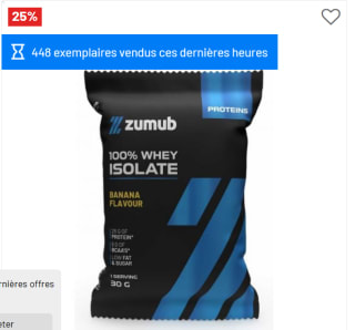 Protéines WHEY ISOLATE 100% à 1,50€