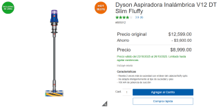 Aspiradora Dyson V12 Inalámbrica $8,999 | Oferta Costco