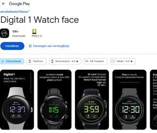 Gratis Digital 1 Watch Face bij Google