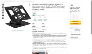 Soporte Plegable Aluminio 360° por $199 | Amazon