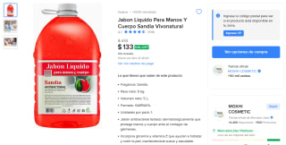 Jabón Líquido para Manos y Cuerpo 5L por $133 en Mercado Libre