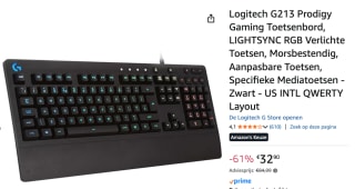Logitech Prodigy G213 - Toetsenbord voor €32,90 bij Amazon