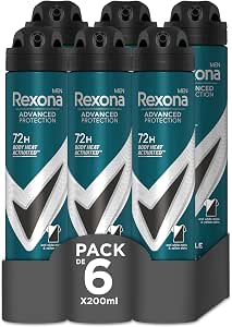 6 desodorantes Rexona Aerosol Protección Avanzada 72h 200 ml por 9,66€
