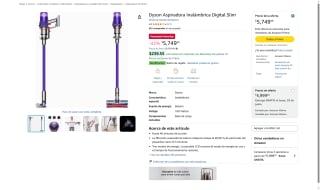 Dyson Digital Slim Inalámbrica por $5,749 | Amazon