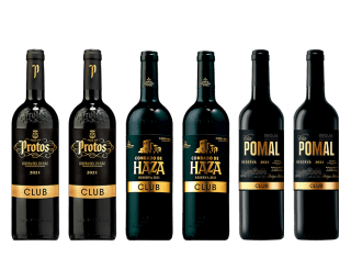 6 Botellas de Coleccion Club (Condado Haza, Protos y Viña Pomal) por 50€