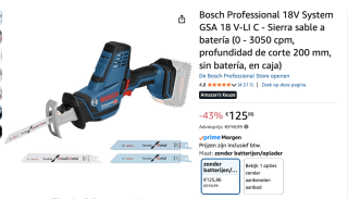 Bosch Professional GSA 18V-LI C Accu-reciprozaag voor €125,86 bij Amazon