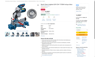 Sierra Inglete Bosch GCM 254 por $4,999 | Oferta Amazon