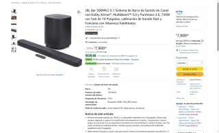 JBL Bar 500MK2-5.1 Sistema de Sonido por $7,900 | Oferta Amazon