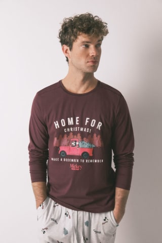 Pijama largo hombre 100% algodón Mickey Mouse por 9.89€