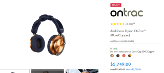 Audífonos Dyson OnTrac (Blue/Copper) por $5,749