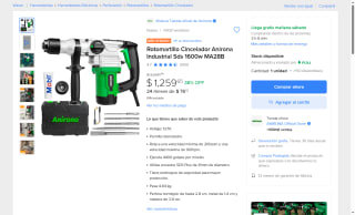 Rotomartillo Cincelador 1600w SDS-Plus por $1,260 | Mercado Libre
