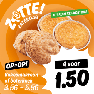 4 kokosmakronen of bitterkoekjes voor €1,50 bij poiesz