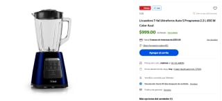 Licuadora T-fal Ultraforce 2.2L 850W por $999 | Walmart