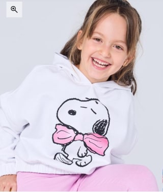 Sudadera capucha Snoopy para niñas por 5.99€.