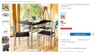 Comedor con 4 Sillas Ejecutivo Urbano por $1,499 en Sodimac