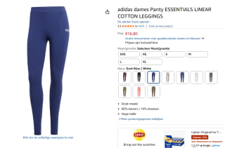 Adidas Sportswear LEG - Tights voor €16,80 bij Amazon