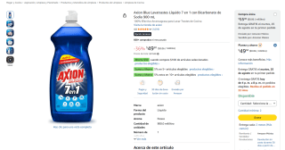 Axion Blue Lavatrastes Líquido 7 en 1 (900 mL) por $34 en Amazon