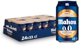 Mahou 0,0 Tostada Pack 24 Latas x 33cl por 9,84€