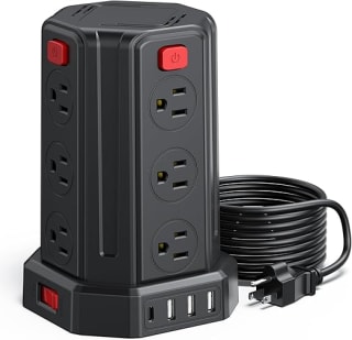 SMALLRT Torre Regleta 12 Enchufes 4 Puertos USB por $311 | Oferta Amazon