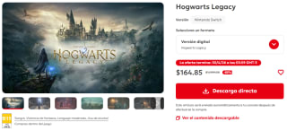 Hogwarts Legacy por $165 | Oferta Nintendo eShop