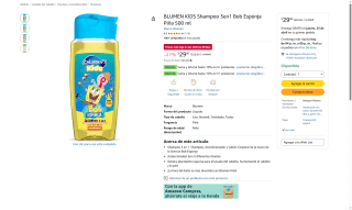 Shampoo 3 en 1 Blumen Kids Bob Esponja Piña 500 ml por $29 | Oferta Amazon