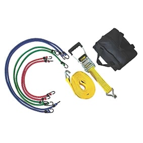 Smith & Locke Bungee & Ratchet Tie-Down Set with J-Hooks 7 Pieces (340XT) - Free C&C
