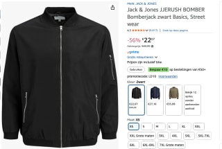 Jack & Jones Rush bomberjack voor €22,07 bij Amazon