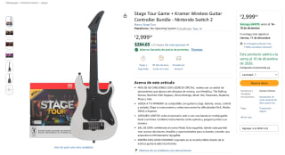 Stage Tour Game + Kramer Wireless Guitar Control Pack para NS2 por $2,999 en Amazon