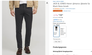 JACK & JONES Heren broek voor €19,46 bij Amazon