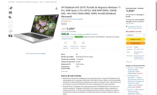 HP EliteBook 645 G9 Ryzen 5 Pro 5675U por $5,309 | Oferta Amazon