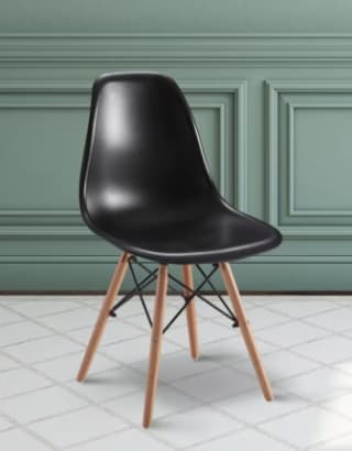 Pack de 4 sillas Dinamarca Estilo nórdico Patas Madera negras o blancas por 44.75€