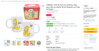 FUNKIDS 1729-58 Tarro de Cerámica (Taza Simpsons) por $146 en Amazon