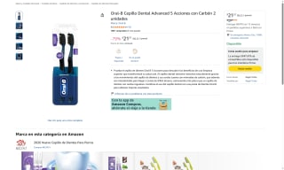 2 Cepillos Dental Oral-B Advanced con Carbón por $22 | Oferta Amazon