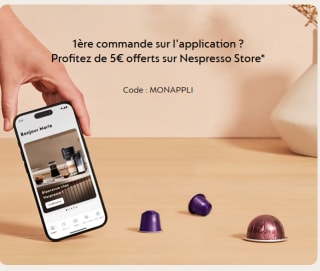 5€ offerts sur votre 1ère commande de café sur le Nespresso store