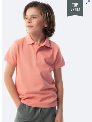 Polo piqué manga corta infantil TEX color salmón oscuro por 1.99€