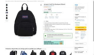 Mochila Jansport Half Pint Negro por $349 | Amazon
