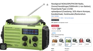 Noodradio met solar voor €29,99 bij Amazon