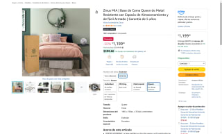 Base de Cama Queen Metal Negro por $1,199 | Oferta Amazon
